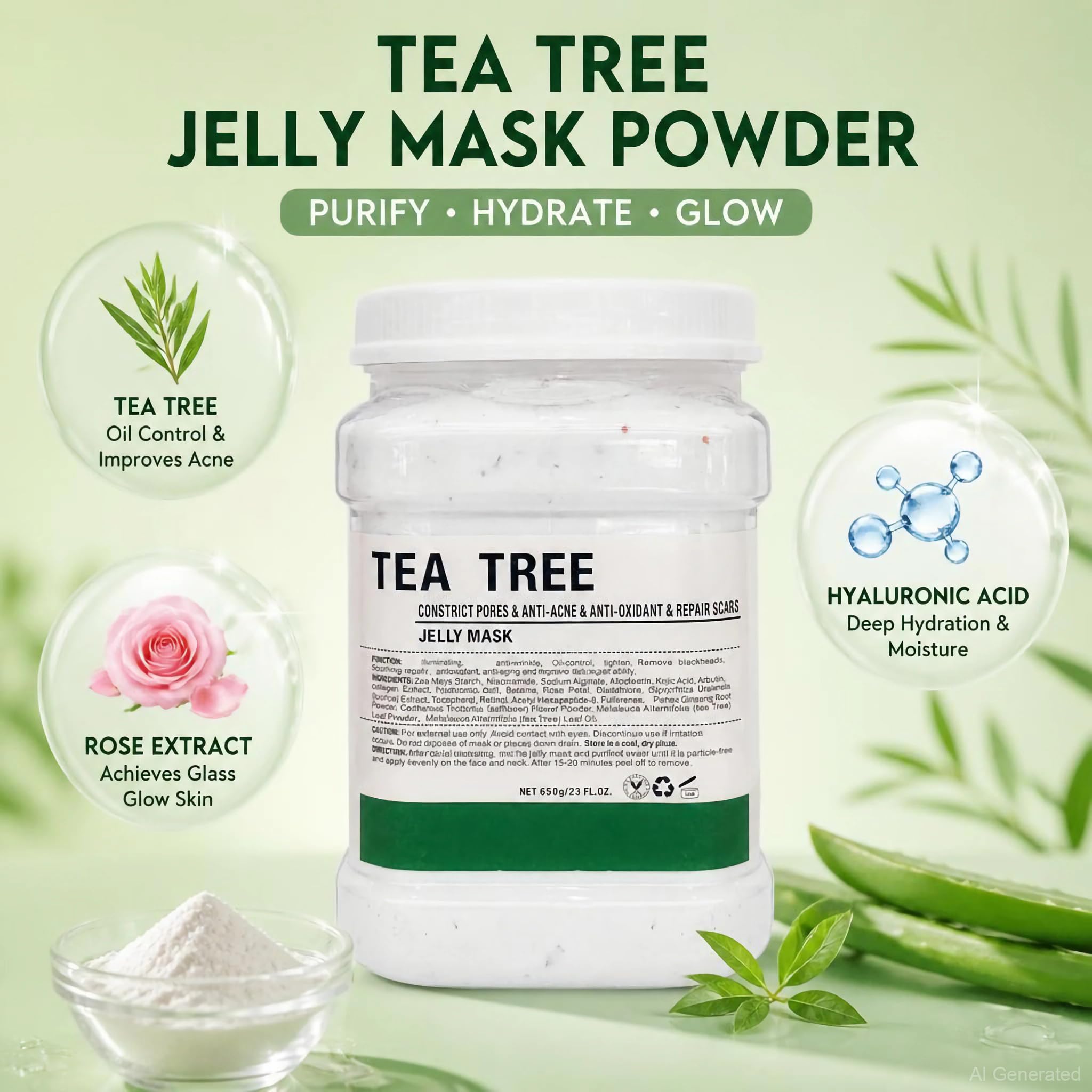 Amazon.com : YMEYFAN Jelly Mask for Facials Professional, Tea Tree