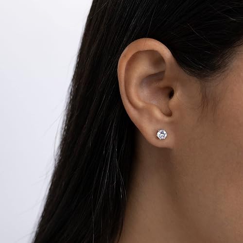 Miniatura 3 de Aretes de plata de ley 925 con piedras preciosas para mujer, aretes de plata de ley, aretes de piedra natal de plata, aretes de piedras preciosas