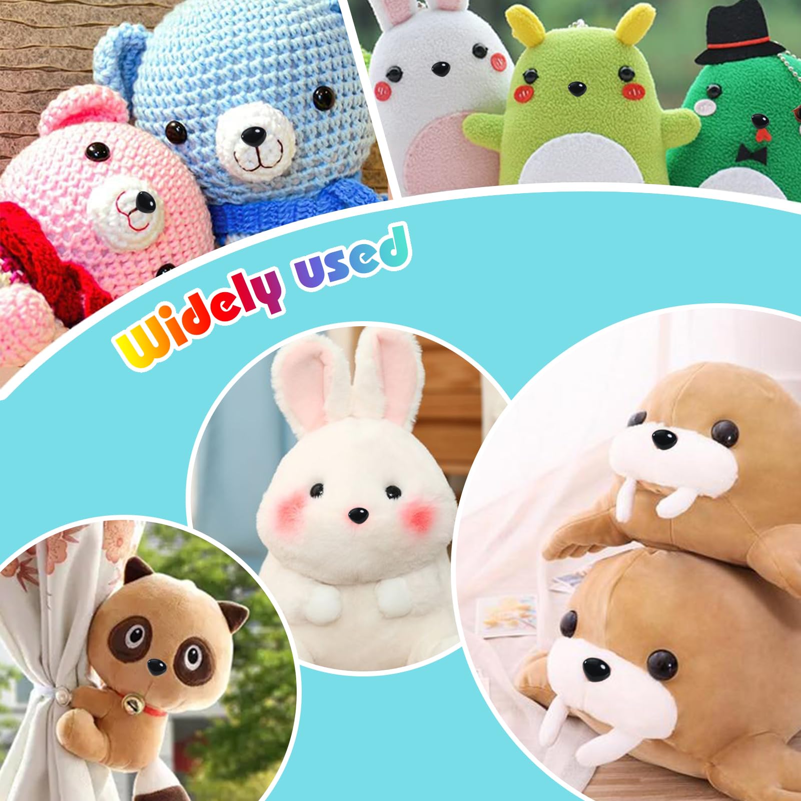 Occhi Di Sicurezza Amigurumi, Occhi Di Sicurezza 5-12 Mm Con Rondelle Occhi Di Sicurezza Neri Occhi Di Bambola Di Plastica Occhi Di Sicurezza In Plastica Occhi Di Sicurezza In Plastica Alluncinetto