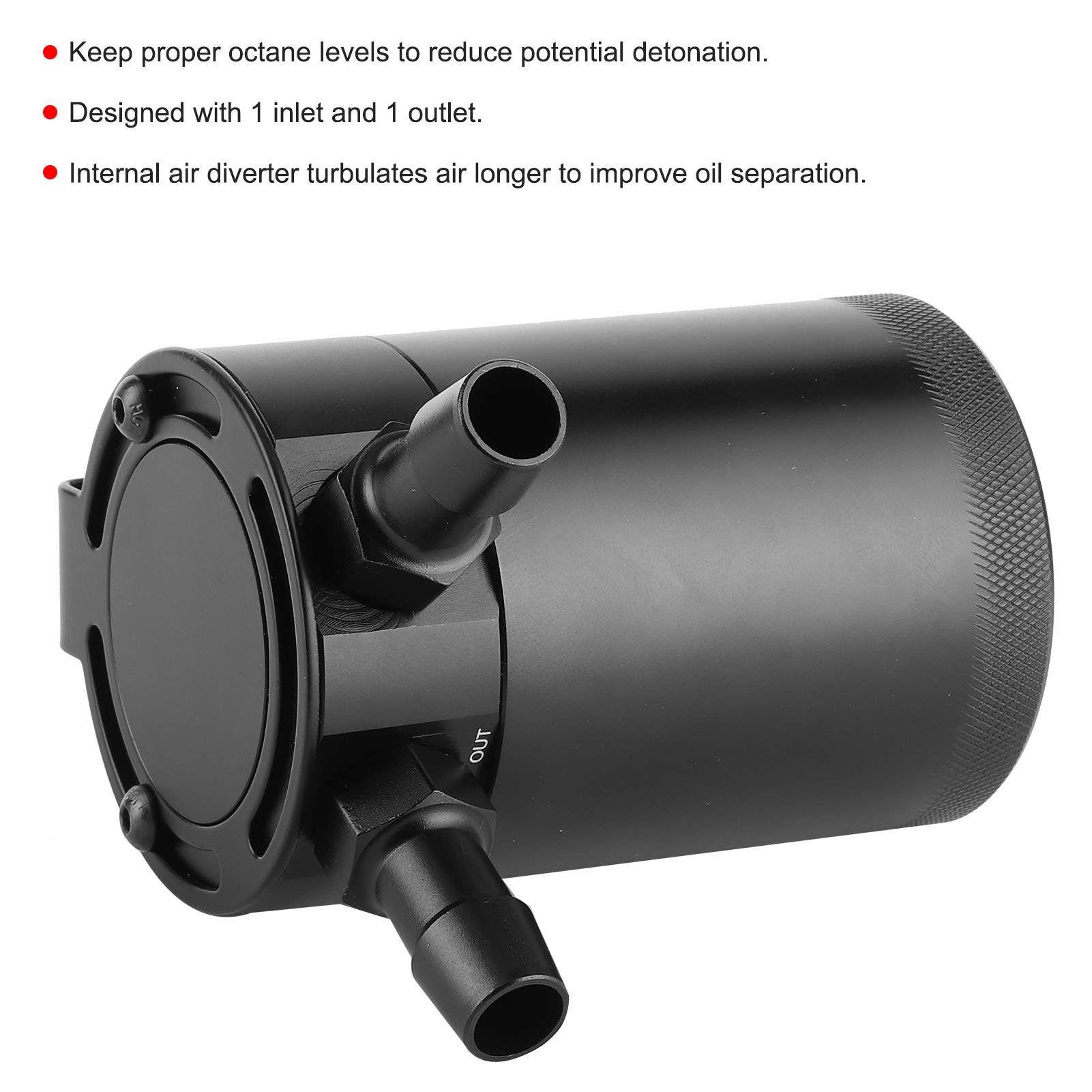 Oil Catch Can Baffled Oil Catch Can 2-Port 500ml Lega di Alluminio Baffled Reservoir Tank Air Oil Separator Accessorio Universale
