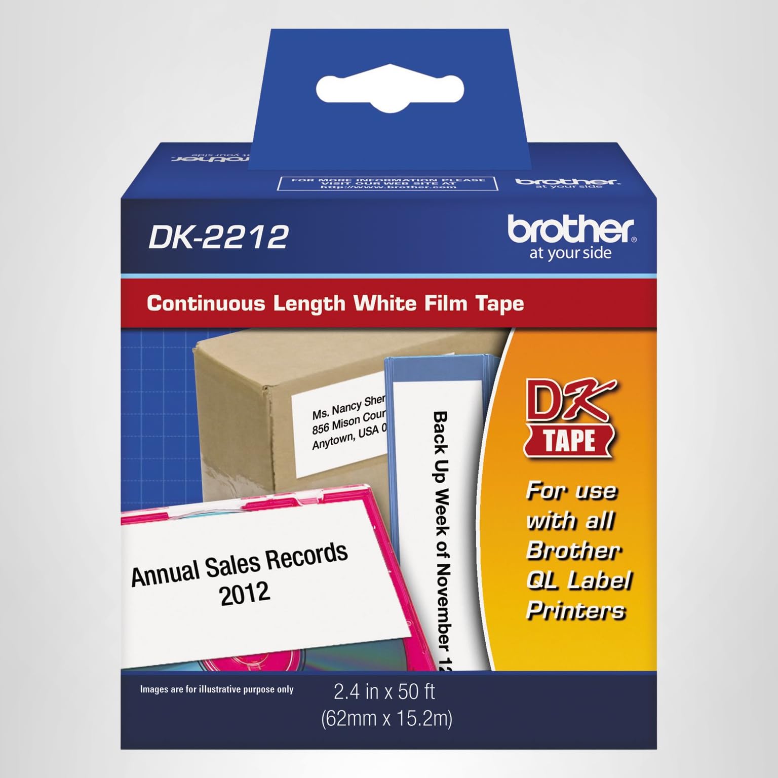Amazon.com : Brother Genuine DK-2212 Continuous Length Black on