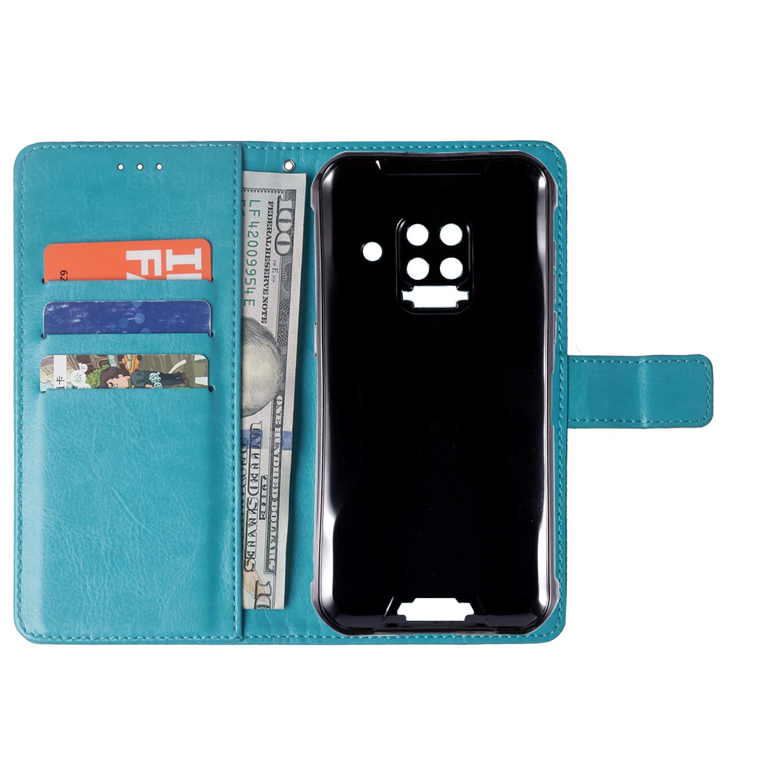 Tnviud Premium Custodia Portafoglio in PU Pelle Supporto Caso Guscio TPU Silicone Protettiva Cover Flip Skin Case per Blackview BV9300 6.7 (Rosso