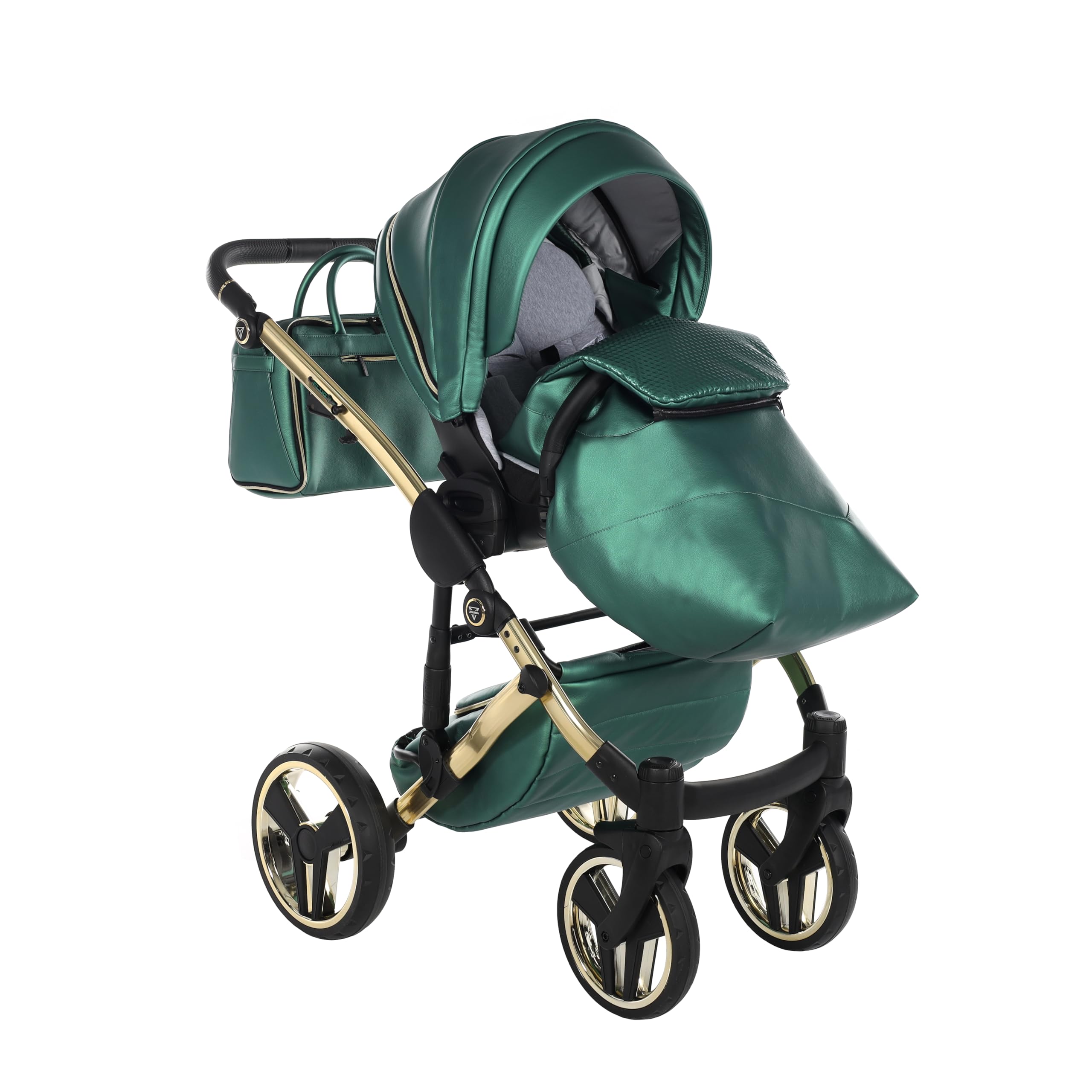 Junama Poussette Diamond Fluo 2en1 3en1 4en1 (02 - vert, 4en1 avec base ISOFIX)