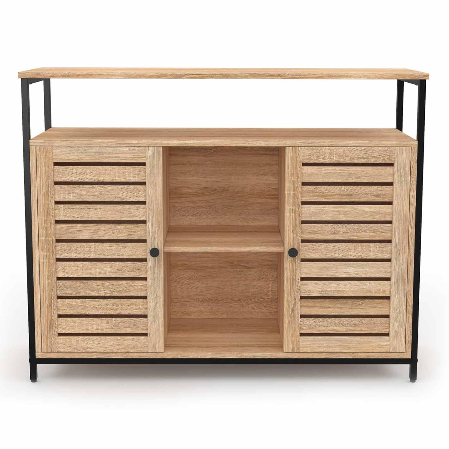 IDMarket Halifax - Aparador de 2 puertas persianas (100 cm), diseño industrial