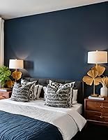 Vista 8 de HeloHo 118"X15.7" Solid Blue Wallpaper Matte Textured Peel and Stick Wallpaper Self Adhesive Removable Wall Paper Waterproof Contact Paper for Azul