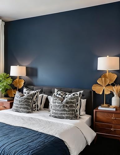 Miniatura 8 de HeloHo 118"X15.7" Solid Blue Wallpaper Matte Textured Peel and Stick Wallpaper Self Adhesive Removable Wall Paper Waterproof Contact Paper for Azul