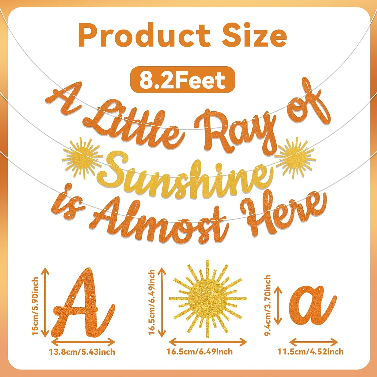 A Little Ray of Sunshine is Almost Here Banner - Sunshine Baby Shower Party Decorations, A Little Sunshine is on the Way Bunting Sign, Sunshine Garland Decorations for Girl/Boy Baby Shower