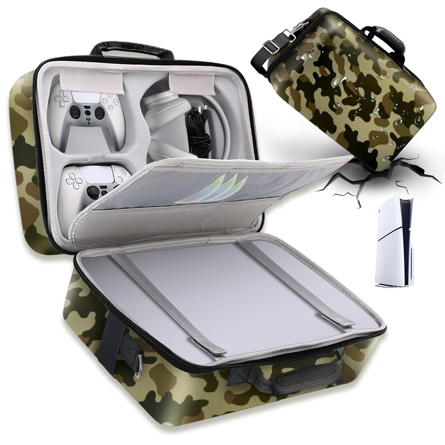 Hard Shell Carrying Case PS5 Portable Protective Travel Case for PS5 PS5 Pro Large Capacity Storage Bag for