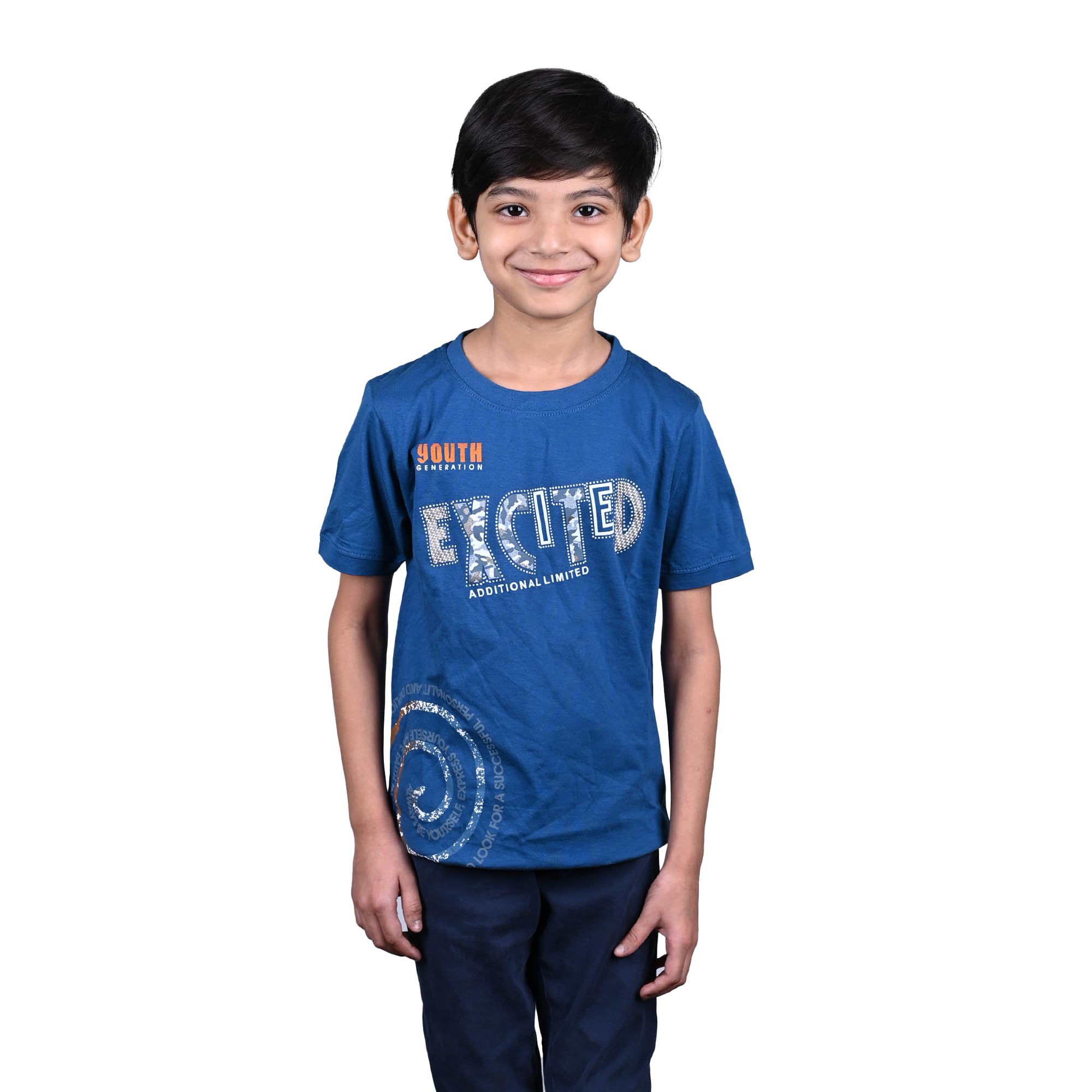 Buy Kidzo T-Shirt for Boys | Soft Breathable Fabric | Navy Blue