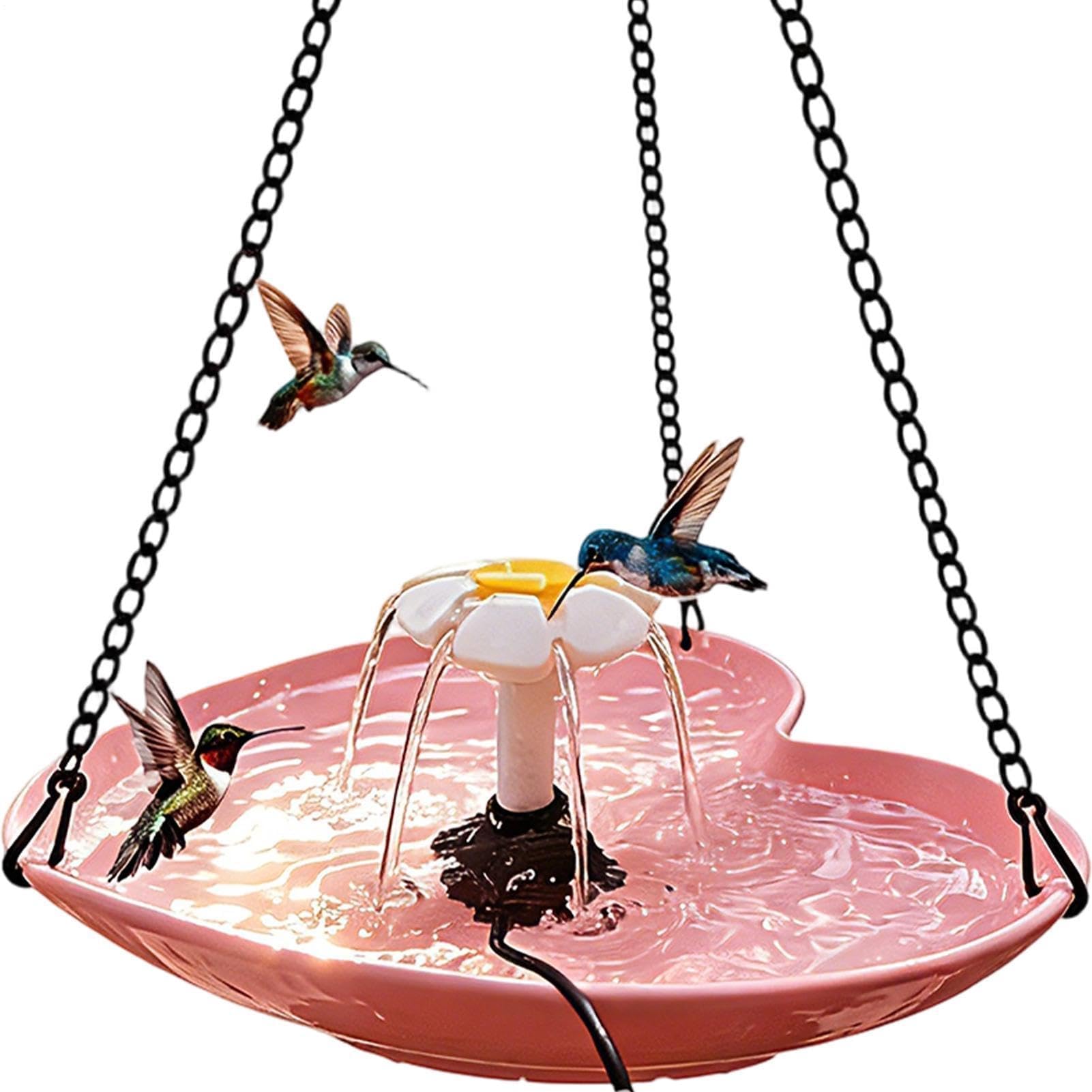 Vasca per uccelli da giardino, a cascata, da appendere, per colibrì, pettirossi, passeri, recinzioni, balcone, corrimano, cortili, balconi, cortili