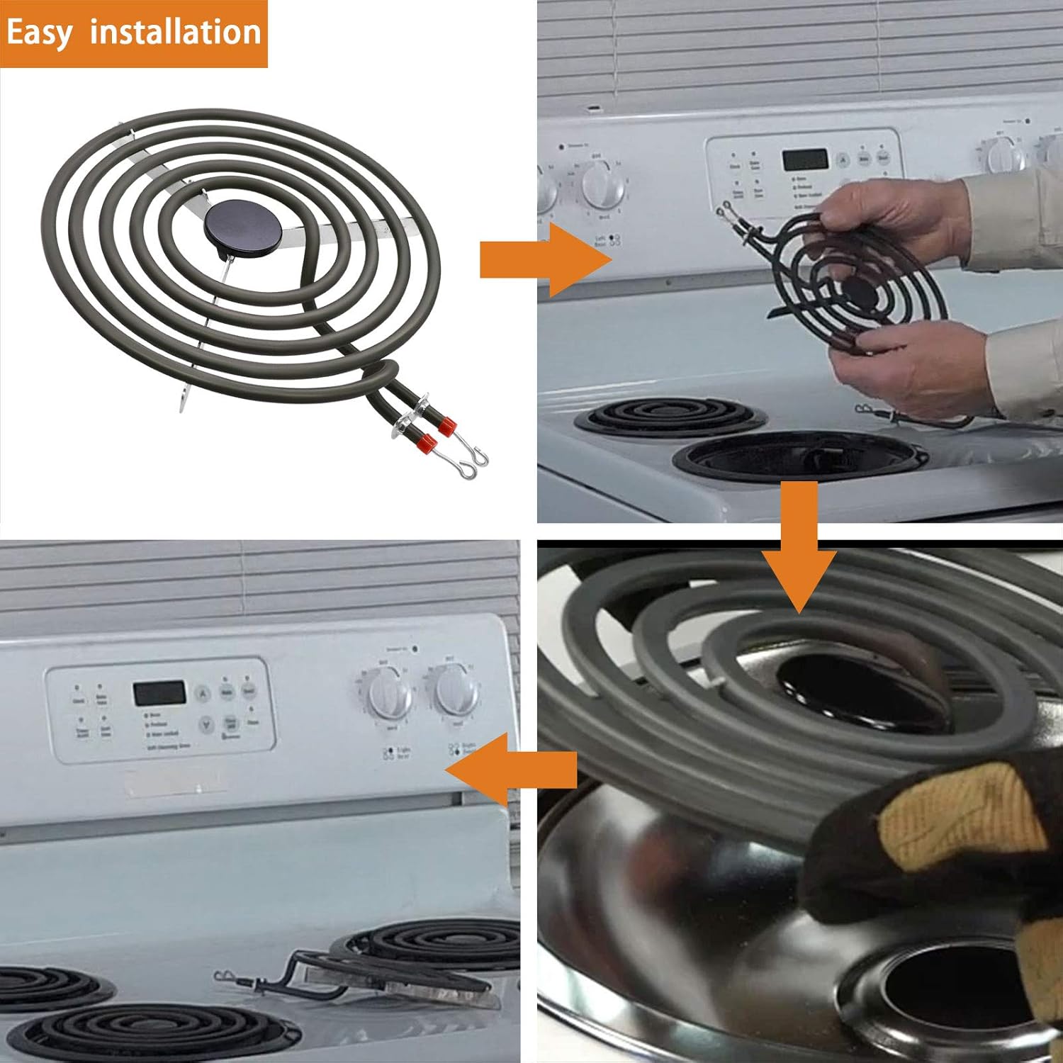 Beaquicy MP31YA Electric Range Burner Element - Replacement for Ken-more Whirlpool Range Stove - Package Include 3 pcs MP15YA 6" and 1 pcs MP21YA 8" : Appliances
