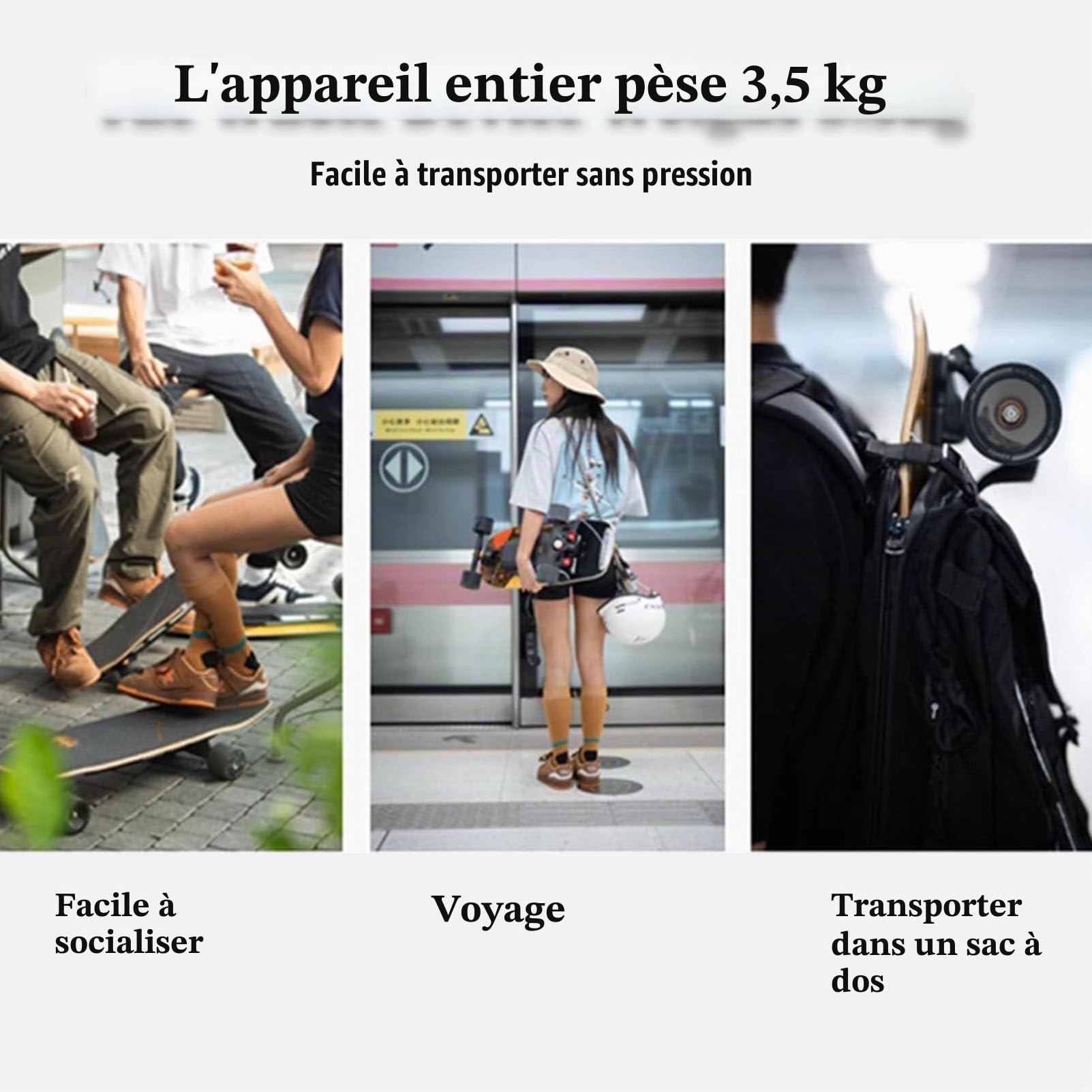 Skateboard électrique avec télécommande, Vitesse maximale de 22 km/h, autonomie de 8 km, Skateboard Cruiser de Type Surf pour débutants, Adultes et Adolescents, 4 Vitesses réglables