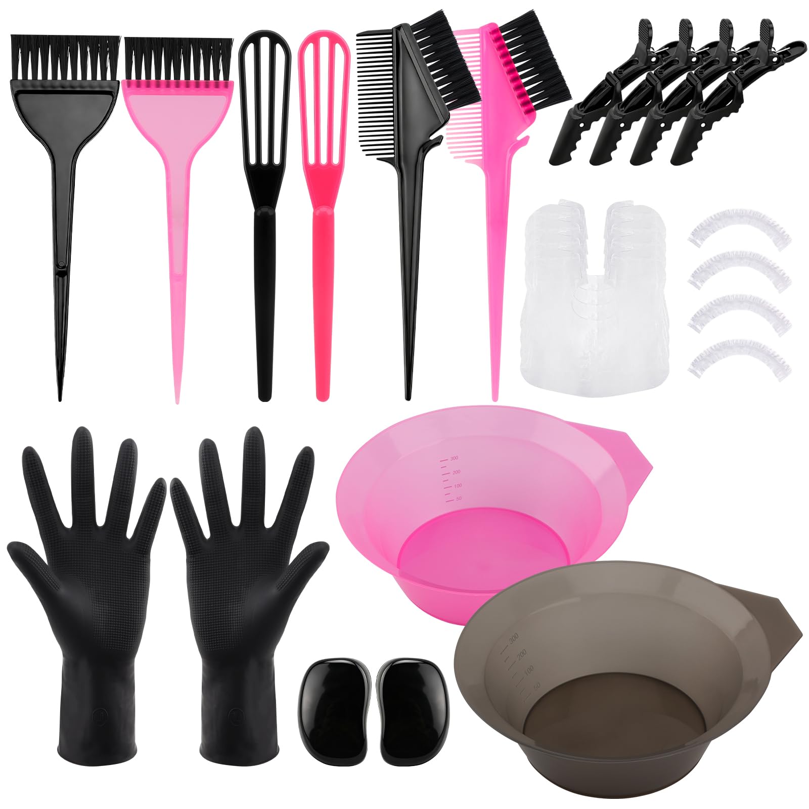 YOOVR 24Pcs Hair Dye Kit, Dual-Color Brush and Bowl Coloring Tool Set