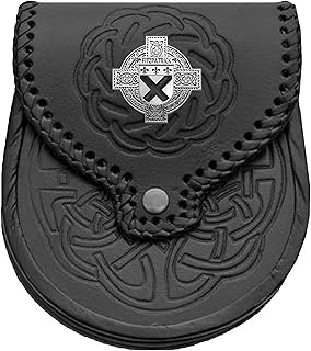Fitzpatrick Irish Coat of Arms Sporran, Genuine Leather