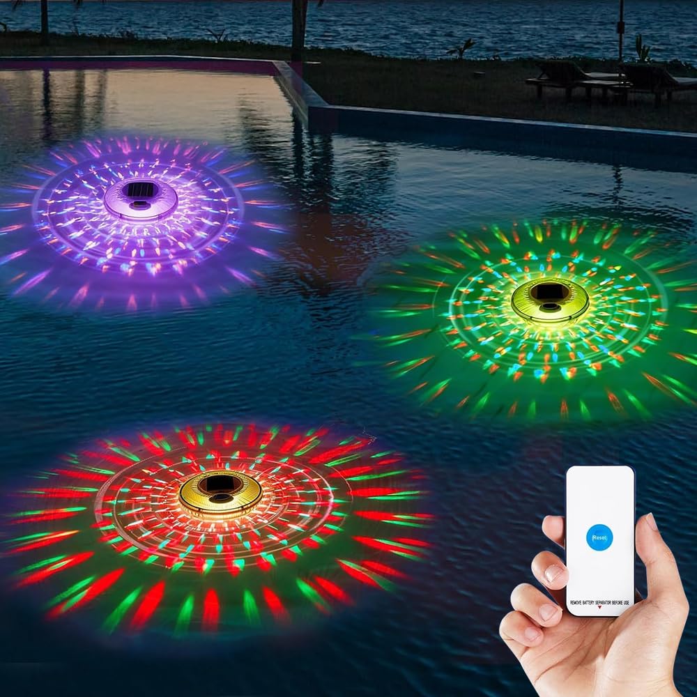 Distributeur de Chlore Flottant, Diffuseur Chlore Piscine avec Lumière Solaire LED, Contrôle par Bouton Flotteur Chlore Piscine pour Piscine Diffuseur Spa