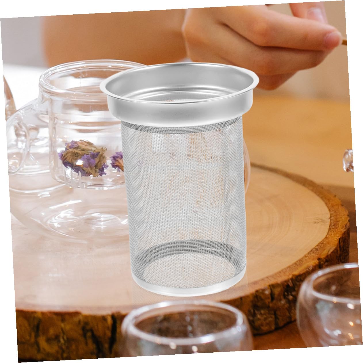 Filtre Théière en Acier Inoxydable Argenté, Passoire à Thé Fine Texture, Infuseur de Rechange pour Amateurs de Thé en Vrac