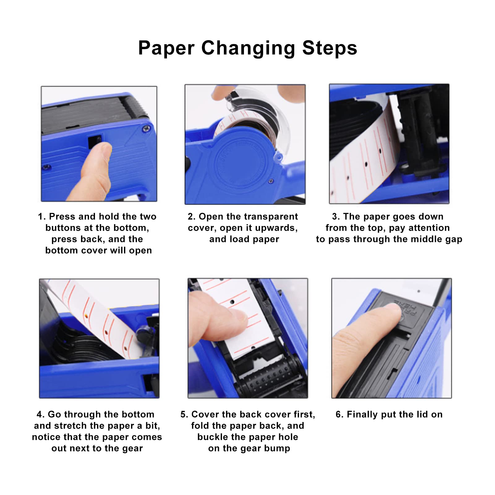 gernie MX-5500 8 Digits Price tag Gun, Pricing Gun, Label Maker Pricing Label Gun to Label Clothing, Toys, Luggage, Carpets Numerical Tag Gun for Office, Grocery Store Marking (Blue), 21 x 12mm