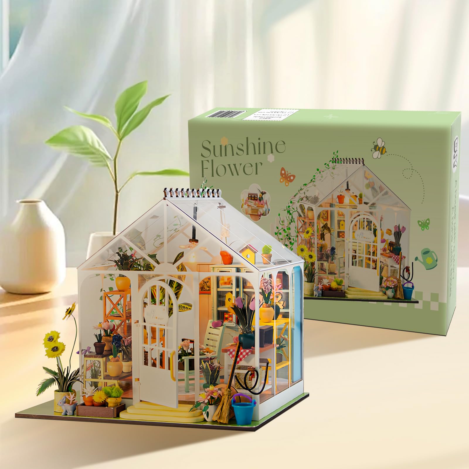 Cuteefun Kit de construction de maison de poupées miniature pour adultes et adolescents à construire votre propre modèle de maison artisanale, pour anniversaire (allée de fleurs de cerisier