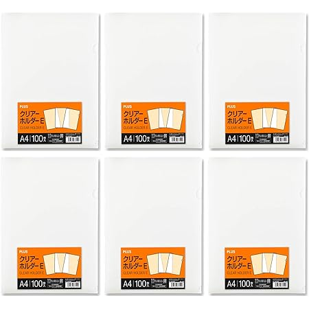 Amazon プラス クリアファイル クリアホルダー E 0 18mm 透明 クリアー Fl 270ho 138 6 計600枚 クリアホルダー 文房具 オフィス用品