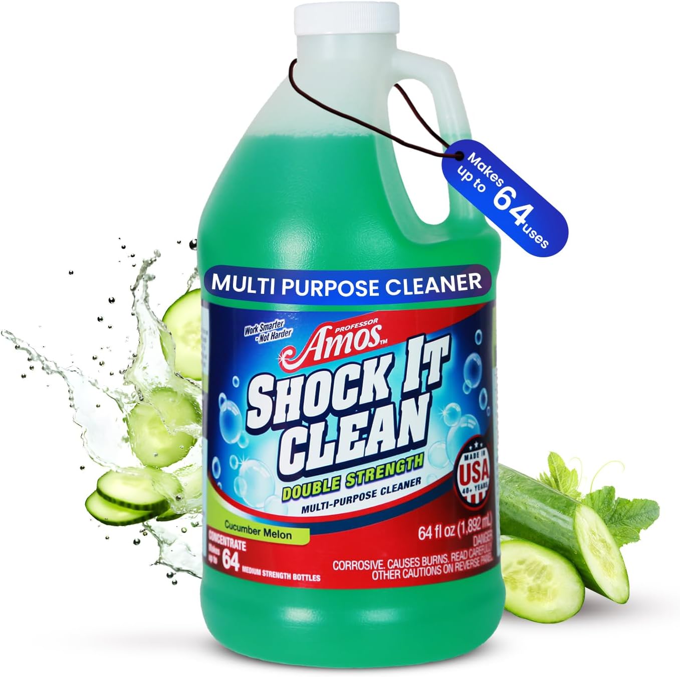 Shock It Clean 64oz. All Purpose Concentrate Cleaner, Make 128 Bottles Cucumber Melon
