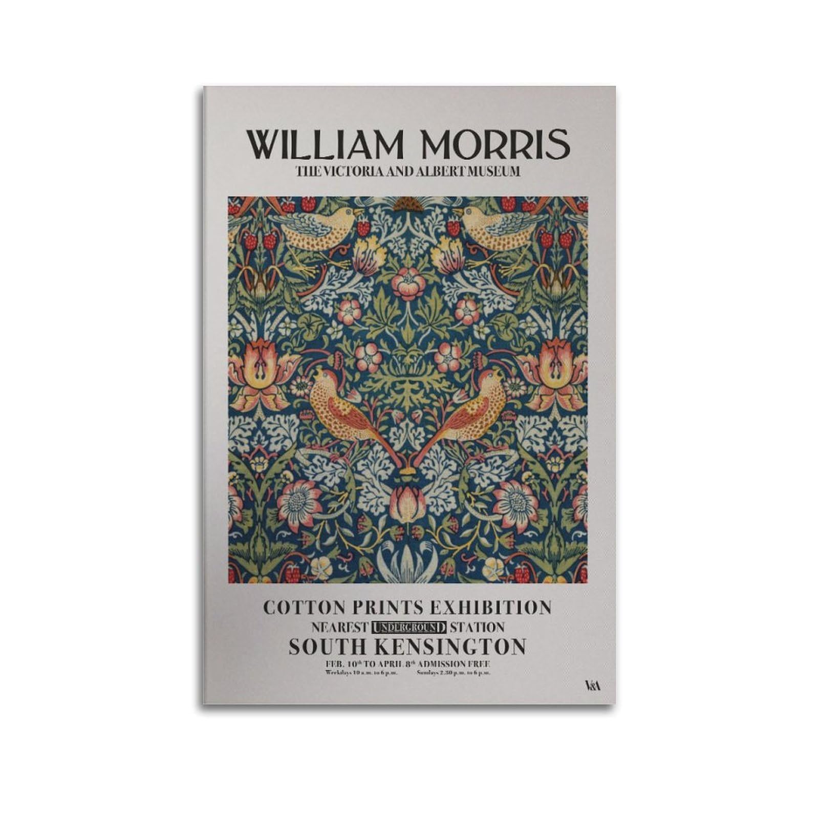 xiaoxiaoshen William Morris S, Mid1 Canvas Poster Wall Art Prints Room Aesthetic Murals Bedroom And Living Decorations 24x36inch(60x90cm)