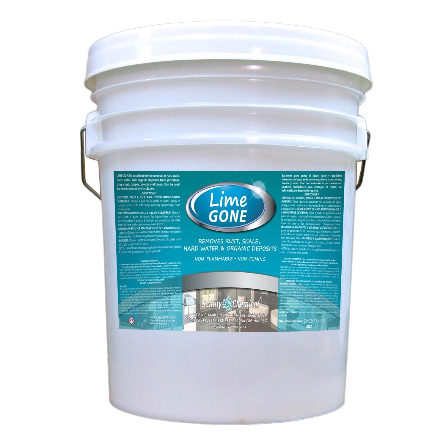 Quality Chemical Lime-Gone Remover - Calcium, Lime and Hard Water Stain Remover for Bathroom, Shower and Tile - Lime a Way - 640 oz (Pack of 1)