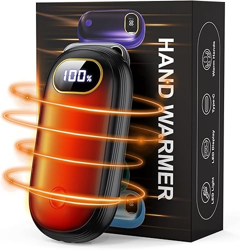 Calentadores de manos recargables, calentador de manos eléctrico de 14000 mAh, paquete de 2 unidades de calefacción de doble cara, 17 horas de calor