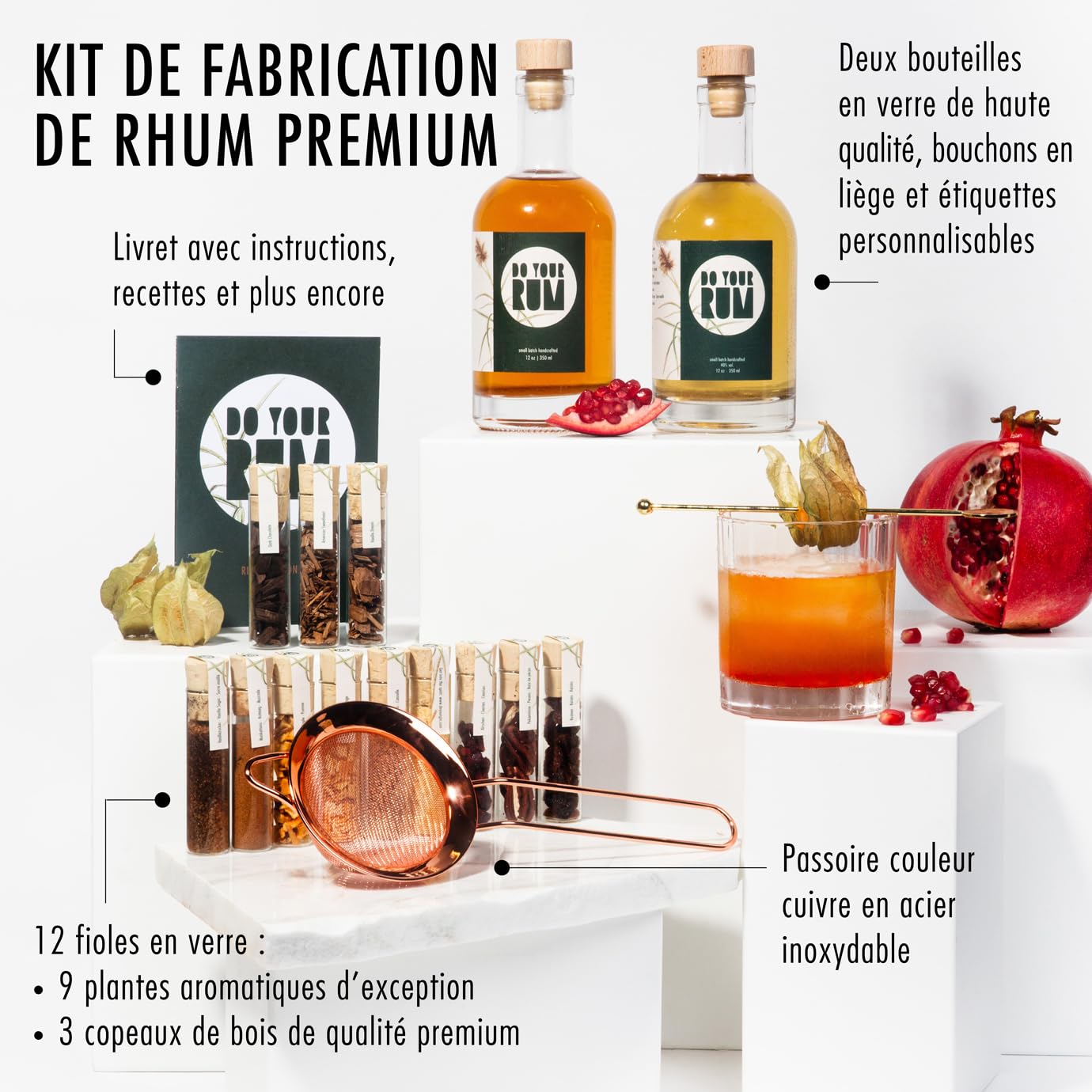 DO YOUR RUM | Coffret Rhum Arrangé DIY | Kit Fabrication & Infusion Rhum | Coffret Cadeau Homme pour Noël, Anniversaire & Fête des Pères