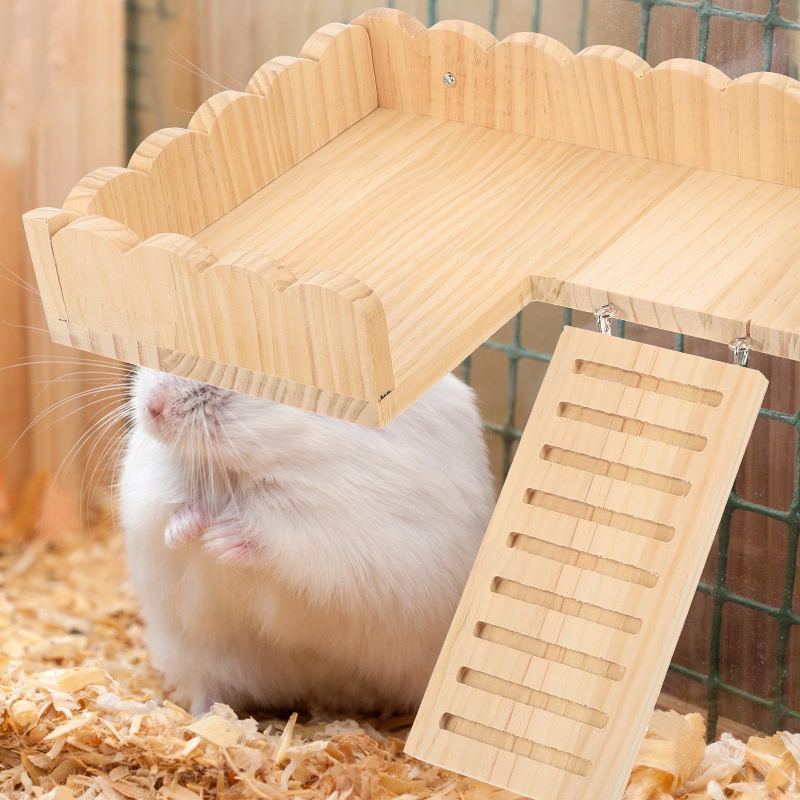 Beaupretty Hamsterplattform 1 Satz, mit Leiter für Käfig