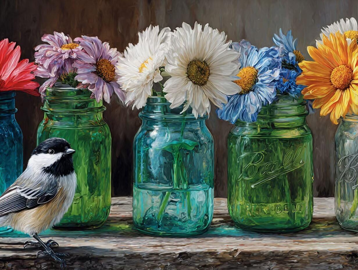 Puzzle de 2000 para Adultos, PáJaro JarróN, Rompecabezas Clásicos YHPGL7430