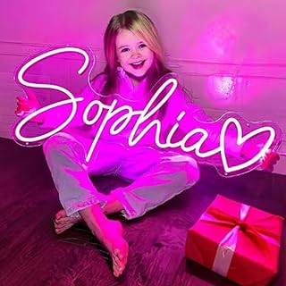 BringLuck2U Custom Neon Signs, Personalised Dimmable Neon Sign for Wall Decor Bar Bedroom Weddding Birthday Party Gift, Company Logo Signs Neon Light Sign for Kids Gift