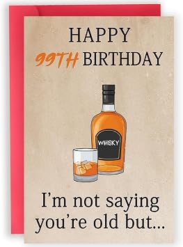 Happy 99th Birthday Cards Gifts for Women Men, Funny 99 Year Old Birthday Decorations for Dad Mom Grandpa Grandma, Great 99th Bday Gifts for Woman Man