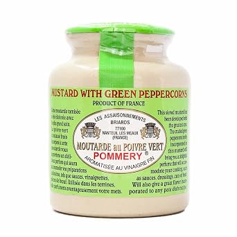 Pommery - Gourmet Green peppercorn Mustard from France in crock 8.8oz 2 PACK