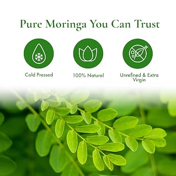HalalEveryDay Moringa Oil - 100% Pure Natural Unrefined Virgin Organic | Cosmetic & Food Grade | For Skin, Body, Hair & Face (32 oz.)
