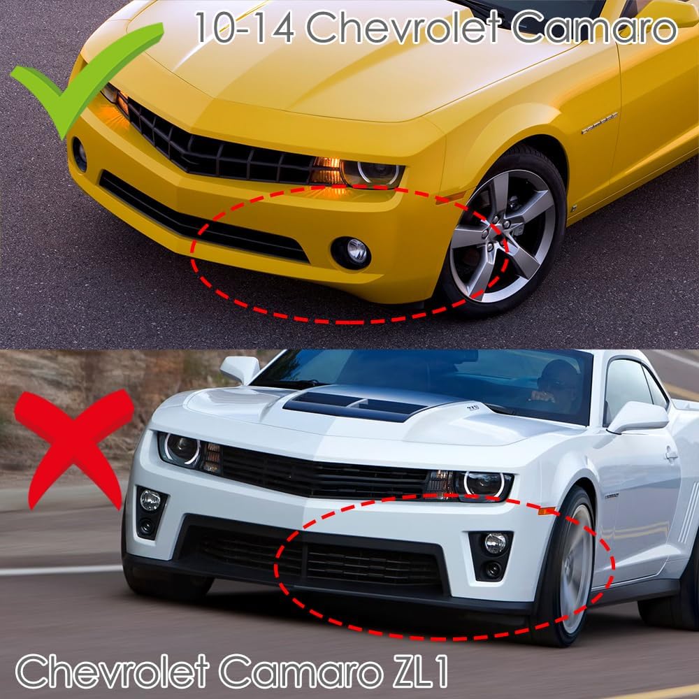 3 Pieces Front Bumper Lip Spoiler Splitter Side Body Kit Trim Protection Compatible with 2010-2013 Chevrolet Camaro V6, 2011 2012 (Painted Carbon Style)
