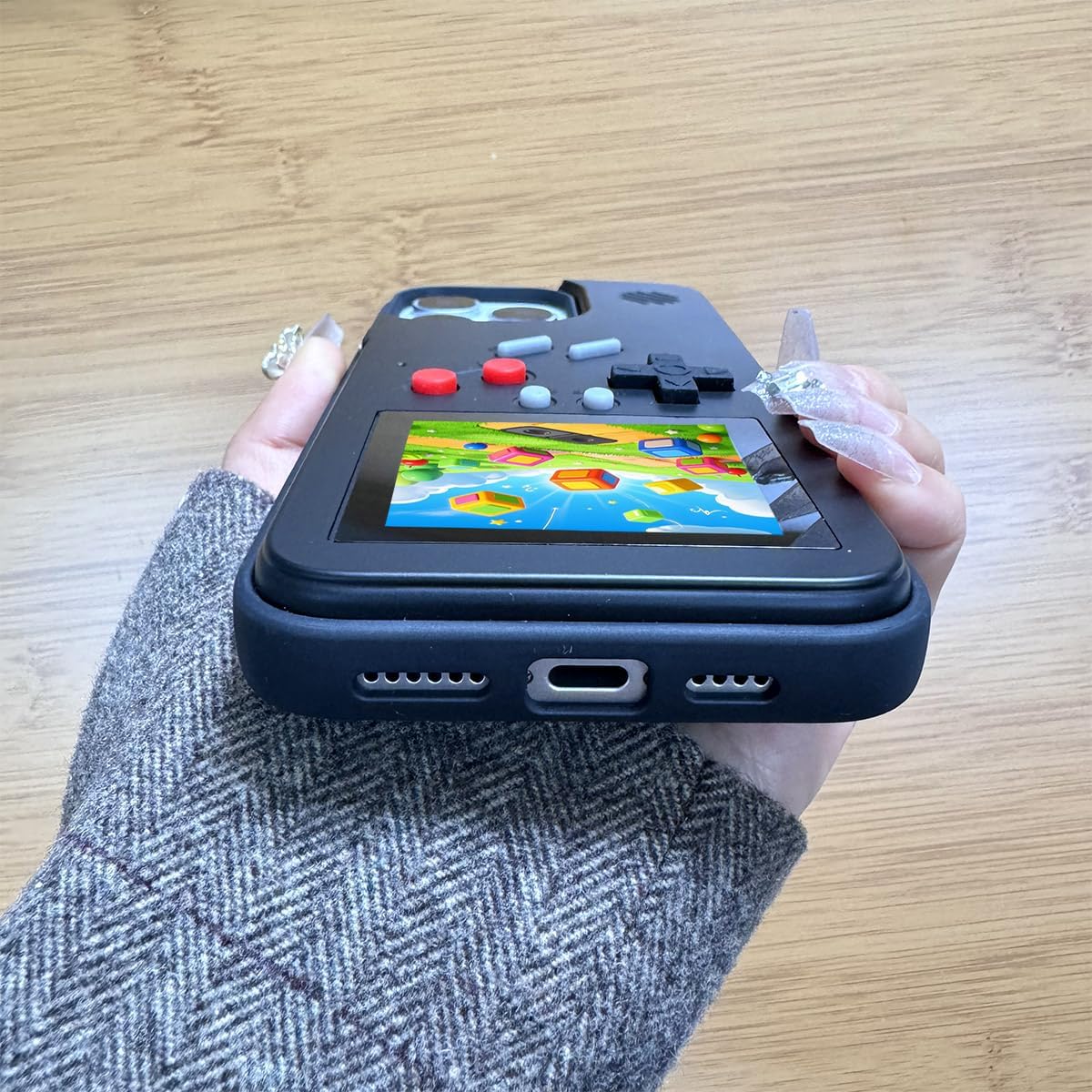 Game Case for iPhone 15 Retro Video Game Phone Case Playable Design, Shockproof Funny Gaming Cover for iPhone, Classic Creative Gamer Birthday Gifts, Black - Image 4