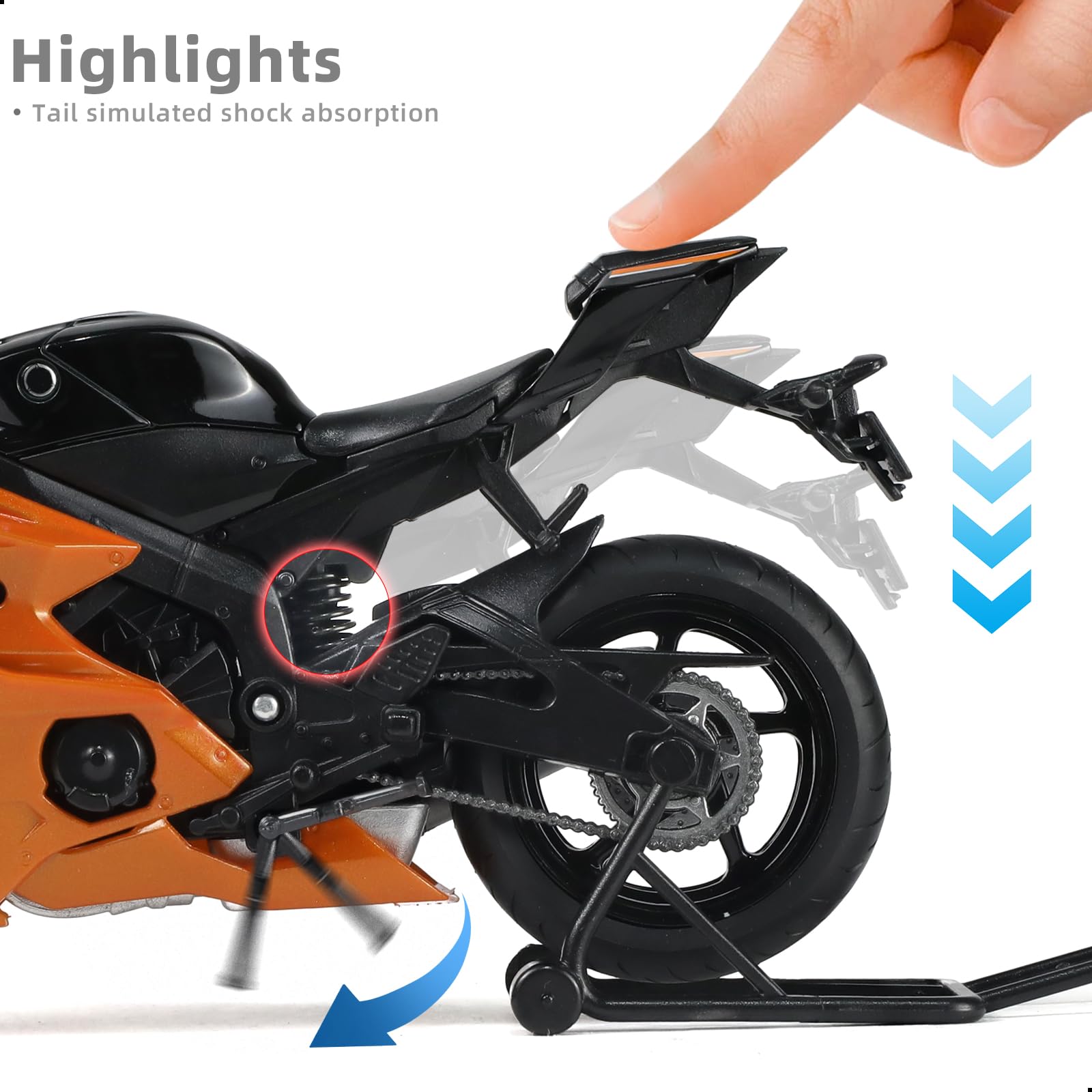 Motorcycle Toy Risopen 1/12 1000R Ini Etal Die-Cast Otorcycle Odel