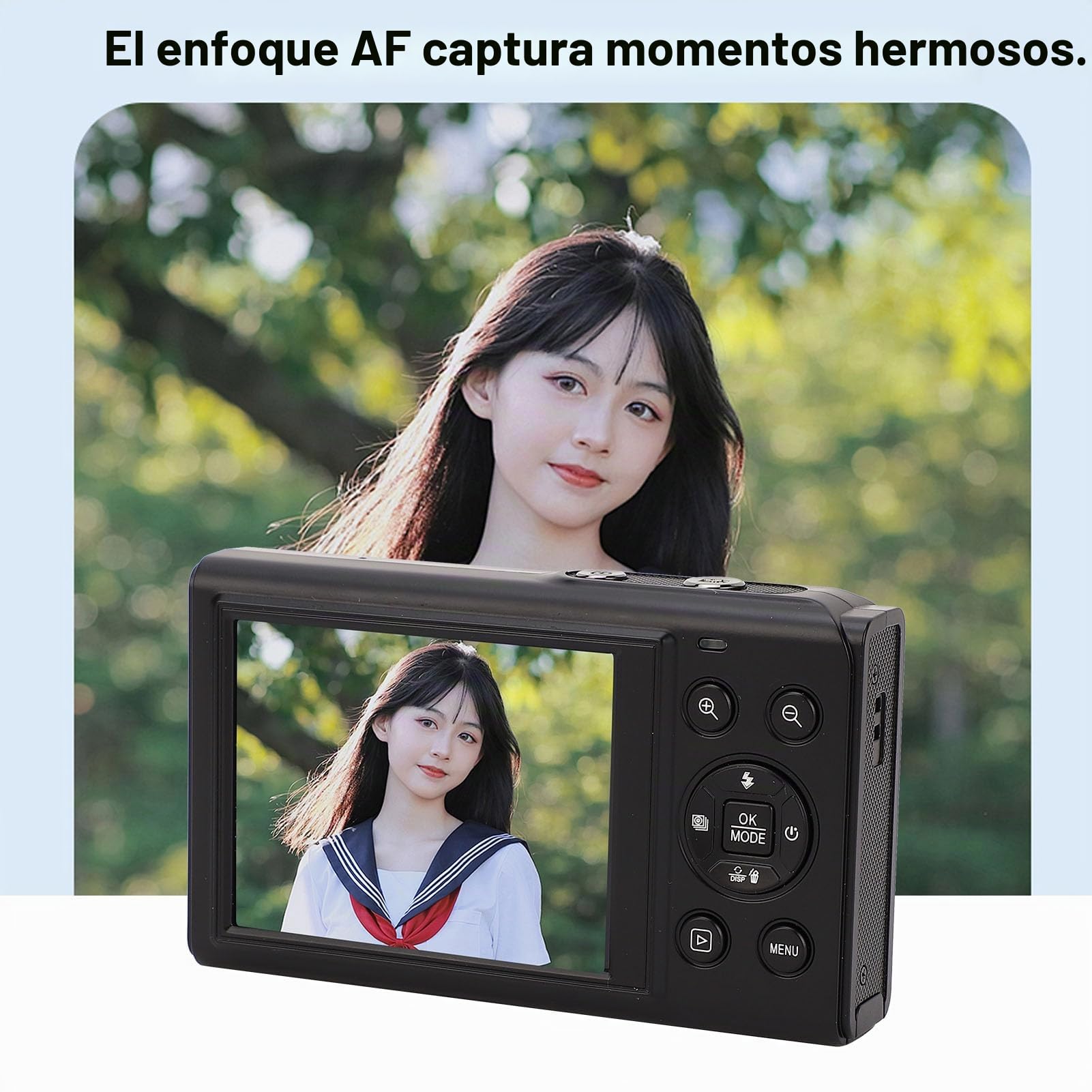 BuyWeek Cámara Digital Fotográfica 5K 80MP con WiFi, Zoom Digital 18X Autoenfoque Cámara HD Vlogging con Pantalla Dual de 2,8 Pulgadas y 1,5 Pulgadas, Flash Integrado, con Tarjeta de (Negra)