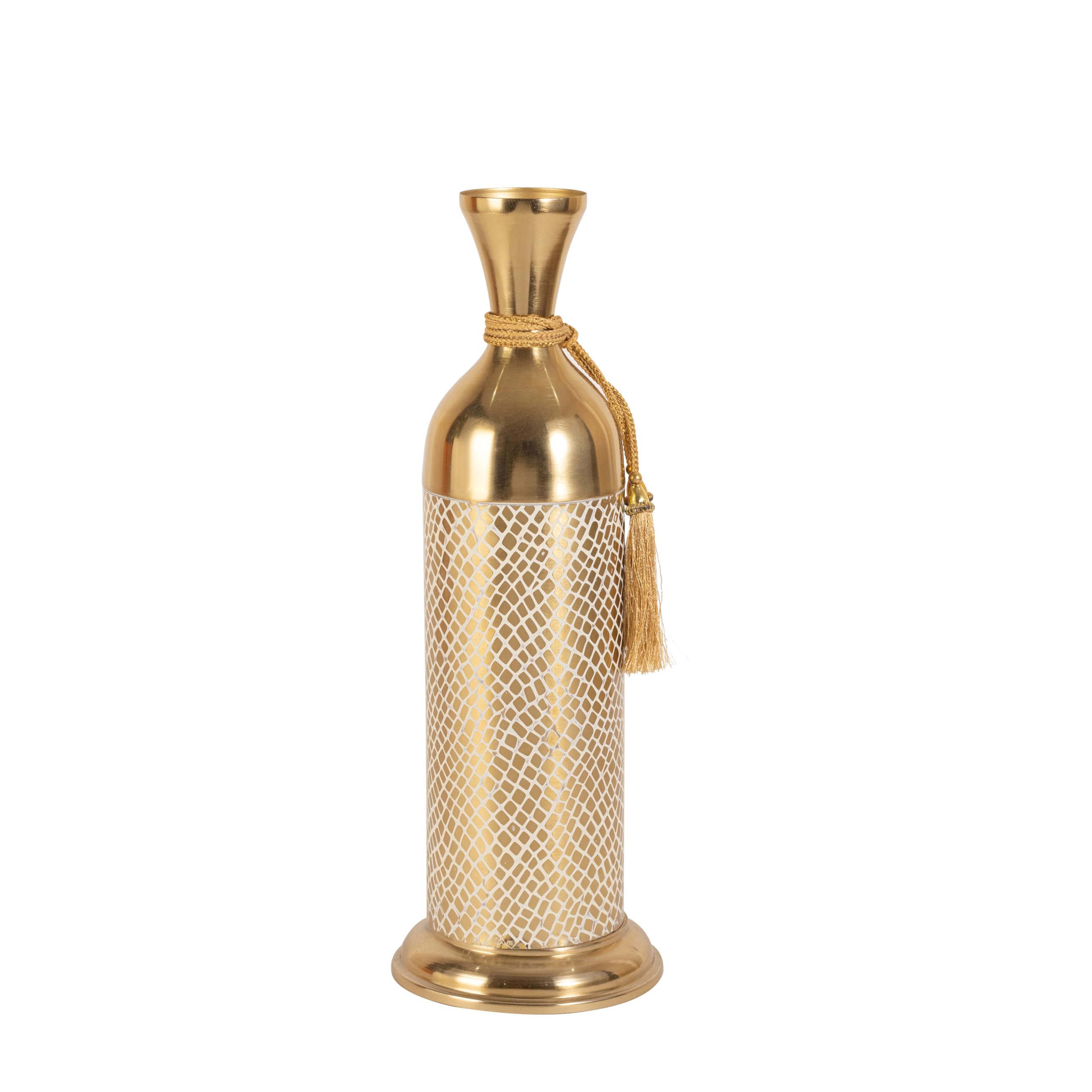 STYLO HOME Gold Metal Flower Vase with Mesh Design | Decorative Floor Vase for Living Room, Entryway, Bedroom | for Artificial Flower Arrangement & Home Styling-image-14