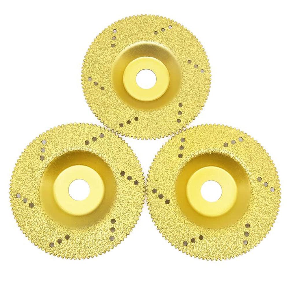SUBRILLI 4 Inch Diamond Grinding Cup Wheels 3-Pack Vacuum Brazed Cutting Saw Blade for Concrete Angle Grinder
