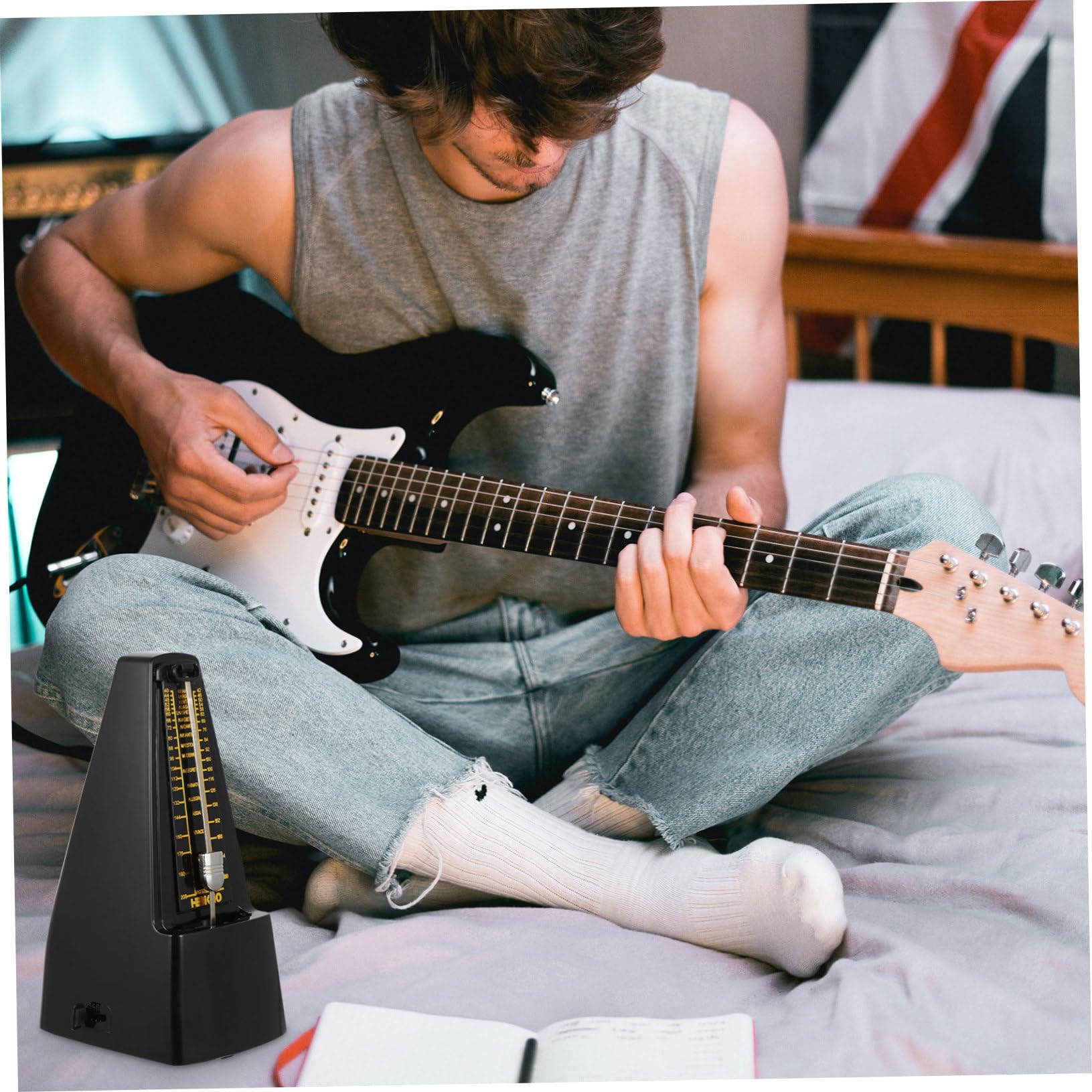 ifundom 1pc Mechanical Metronome Music Instrument Accessory for Piano Violin Guitar Drum Made of Plastic Iron Rubber User-friendly Design