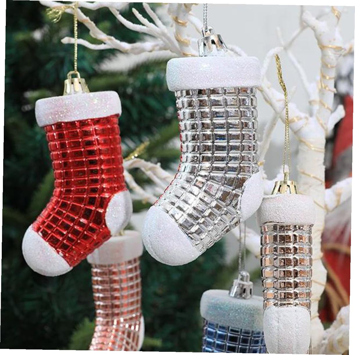 TOPBATHY 20 STK Weihnachtsbaum-anhänger Weihnachtsbaum Hängende Verzierung Mini-weihnachtsdekorationen Entzückende Weihnachtssocke Weihnachtsschmuck Weihnachtssocken Urlaubsstrümpfe Plastik