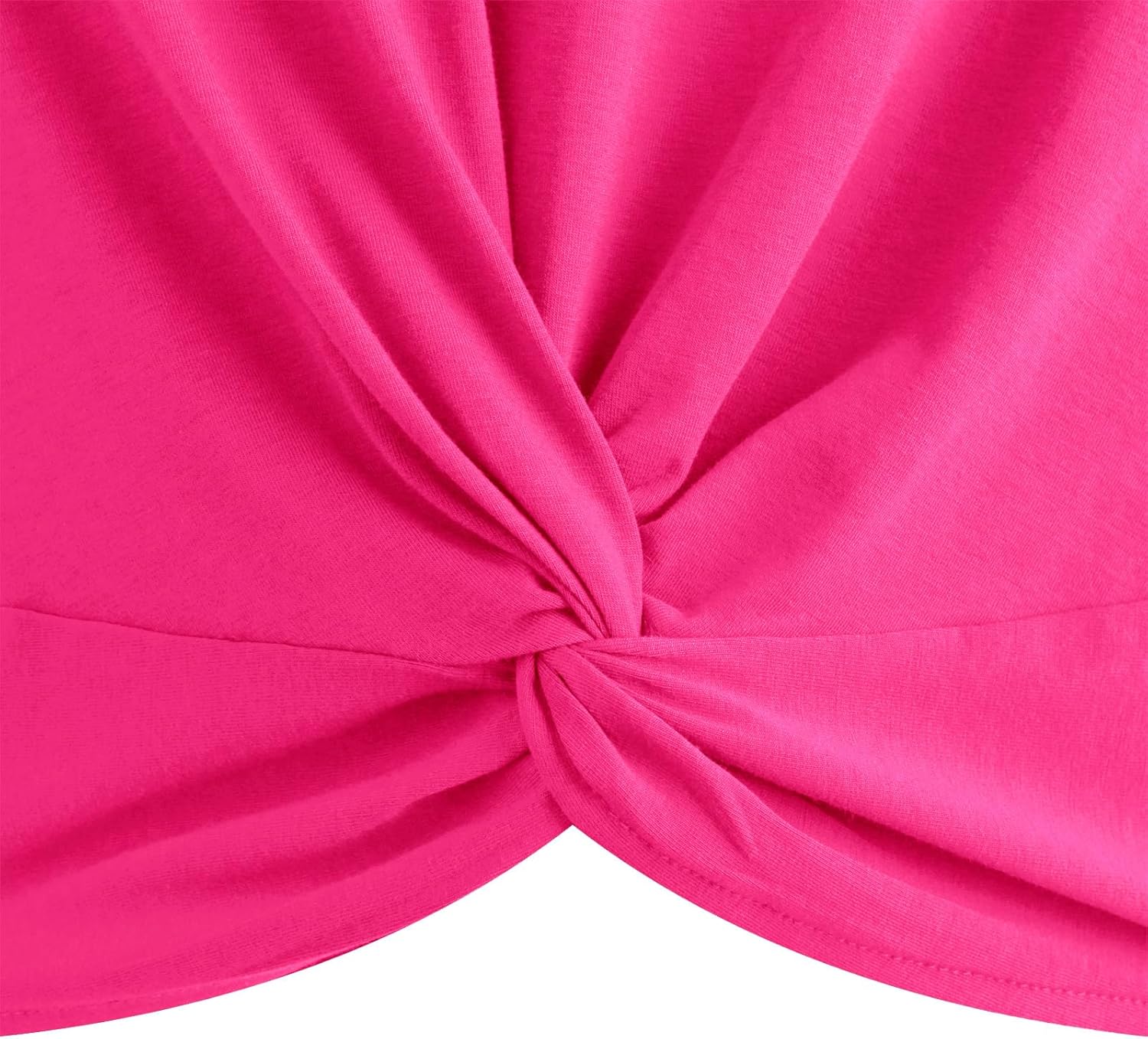 JINKESI Women's Summer Causal Short Sleeve Blouse Round Neck Crop Tops Twist Front Tee T-Shirt - Image 4