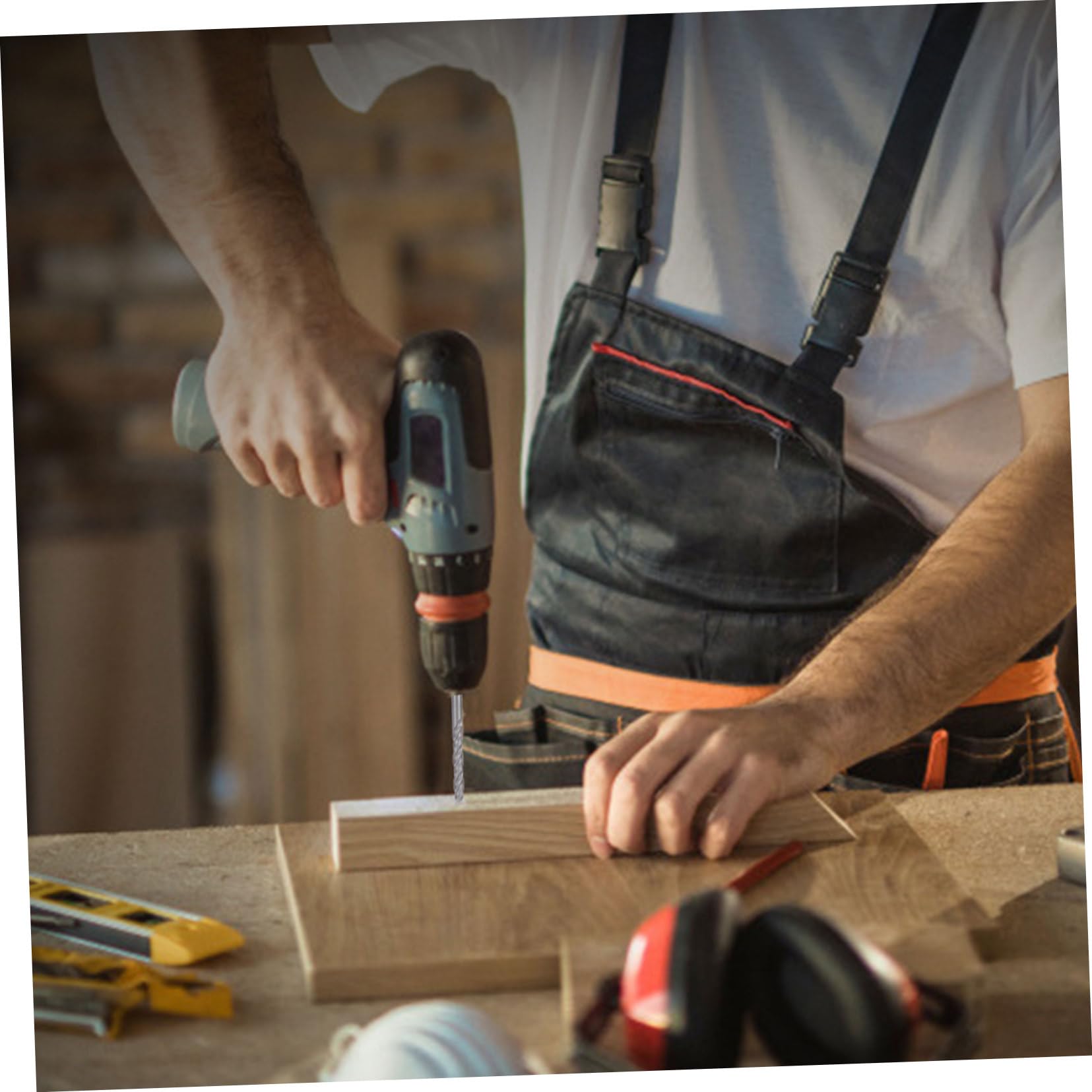 Mikikit Electric Drill Bit Set 160mm 7pcs Drill Bit Set for Concrete Wood Metal Drill Tools Practical Grooved Drilling Bits