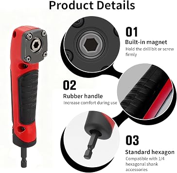 Right Angle Attachment Electric Screwdriver Repair 90 Degree Corner Device