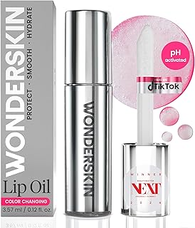 Wonderskin Lip Rehab Serum Oil - Aceite Labial Que Cambia De Color De Transparente A Rosa - Suero Teñido Activado Por Ph, No Pegajoso E Hidratante Para Labios Secos (Besado)