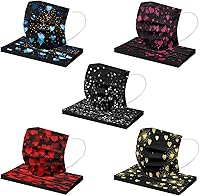 Vista 1 de Paquete de 50 mascarillas desechables de San Valentín para adultos, mujeres, día de San Valentín, mujeres, desechables, con corazón rojo