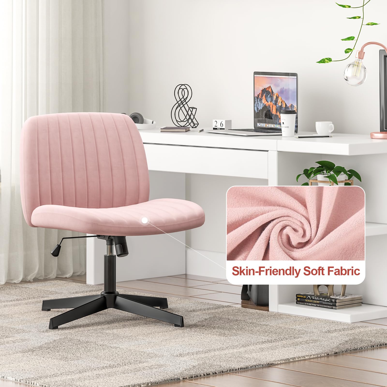 Sedia Da Ufficio Girevole In Rete Senza Braccioli – Regolabile In Altezza – Nero – Ergonomica Per Adulti E Bambini - 4
