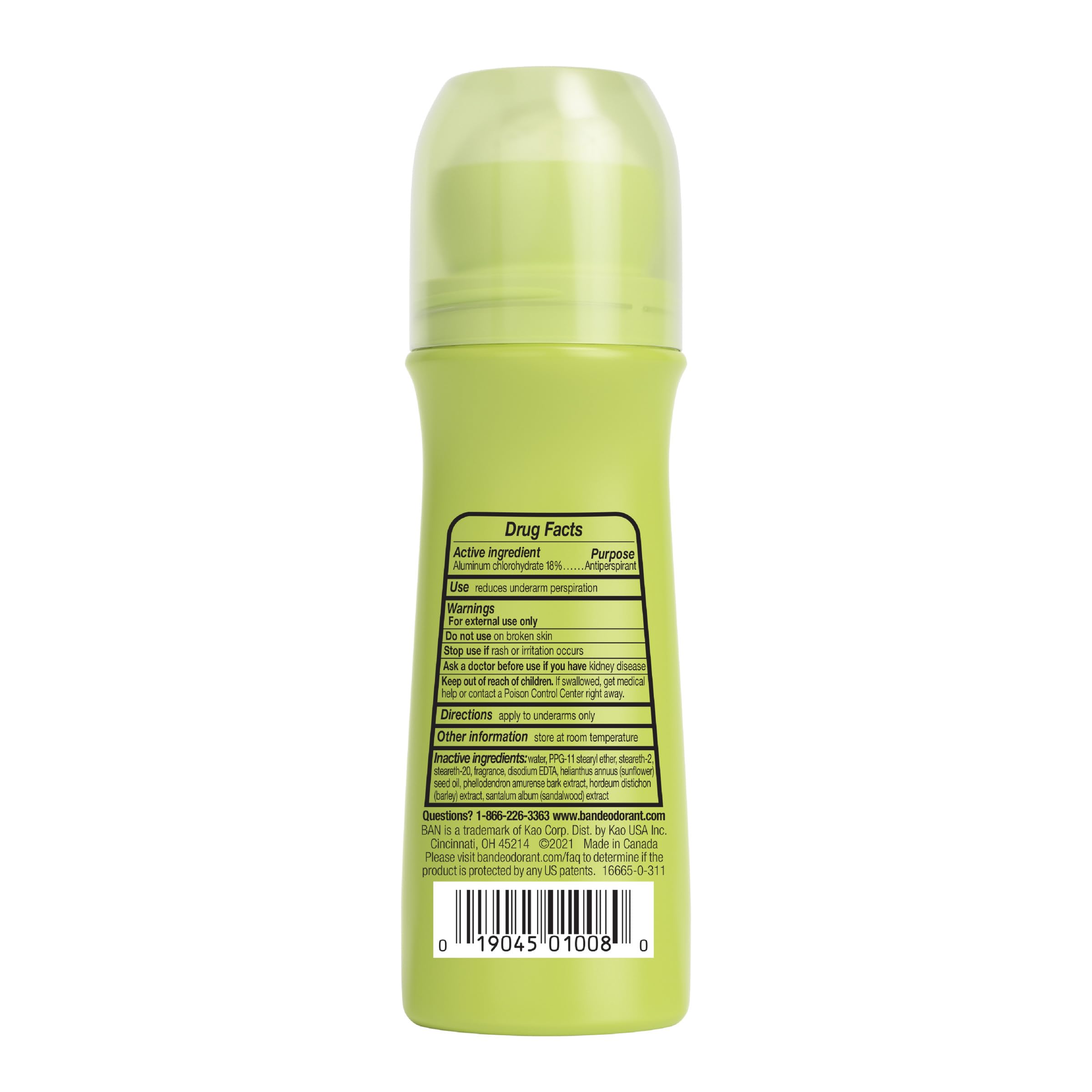 Ban Satin Breeze 24-Stunden-Invisible Antitranspirant, 3.5oz Roll-on Deodorant für Frauen und Männer, 4er-Pack, Unterarm Nassschutz, mit Odor-Kampfzutaten