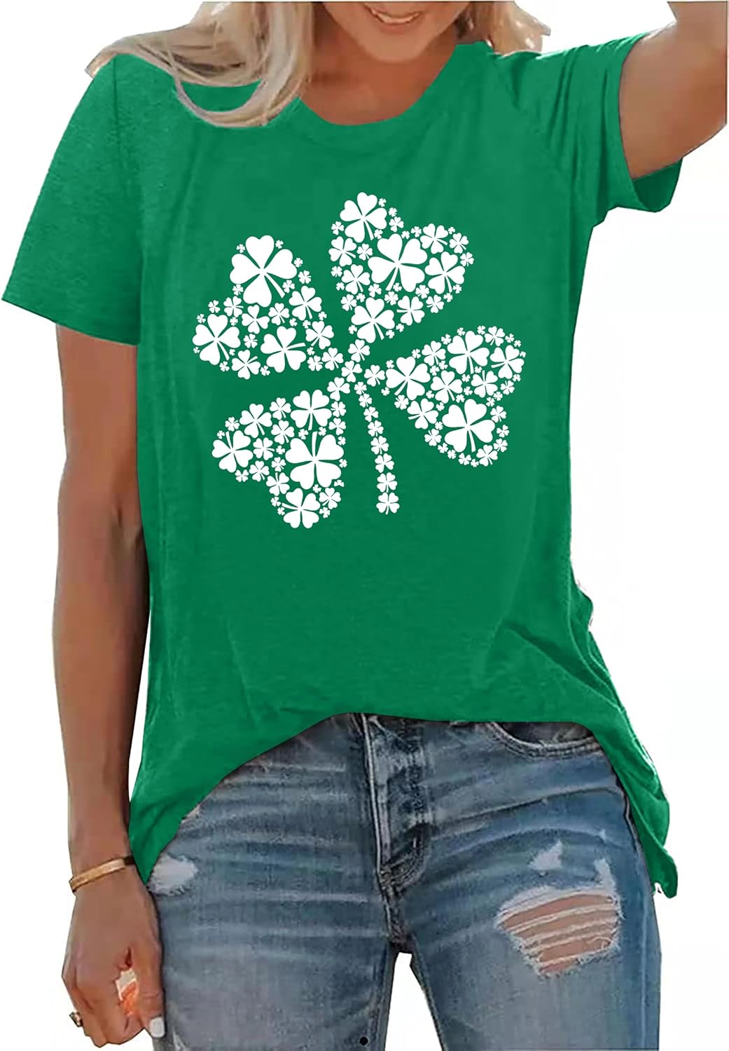 St Patricks Day Shirts for Women Shamrock Tshirt Casual Graphic T Shirt Irish Tee Tops - Image 2